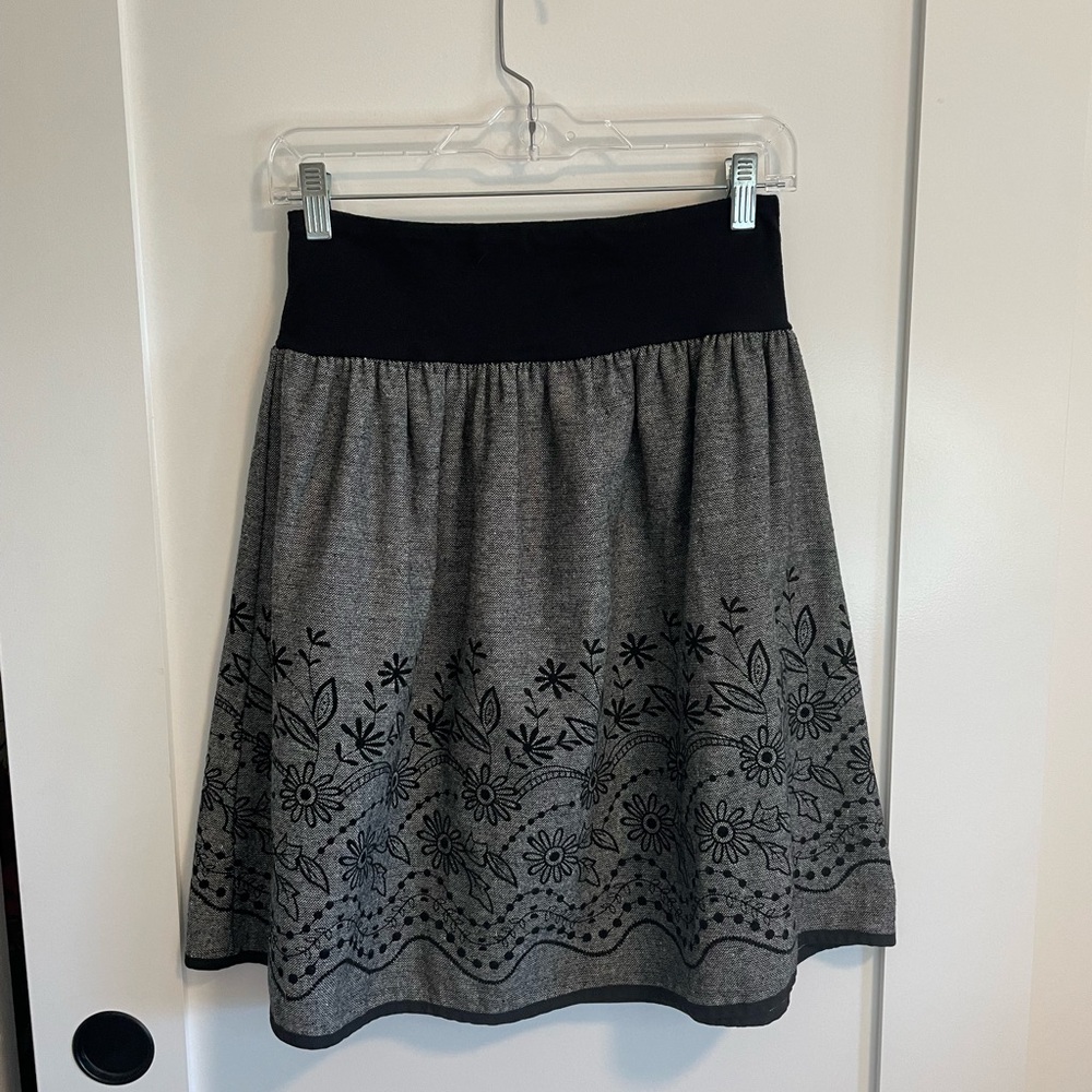 joe benbasset grey and black boho midi skirt